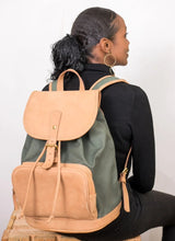 Load image into Gallery viewer, Leather and Canvas Safari Bag/Backpack
