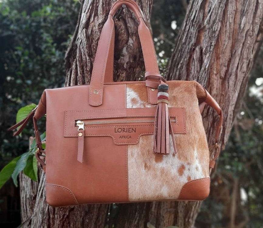 Designer Leather Handbag Chestnut